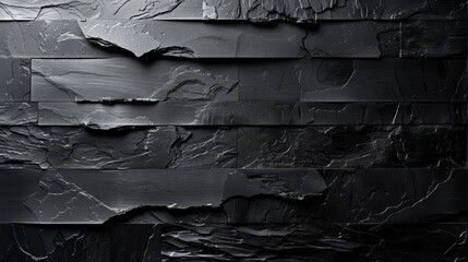   A monochromatic image of a wall textured with varying black and white shapes against a uniform black backdrop