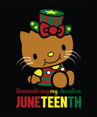 Ramambering My Anecsters juneteenth  Happy Juneteenth Day shirt print template typography design for art