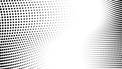 Black and white halftone dots pattern. abstract vector background