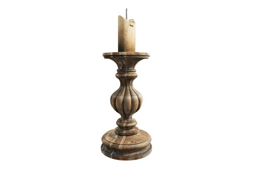 Vintage candleholder isolated on transparent background