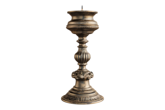 Vintage candleholder isolated on transparent background