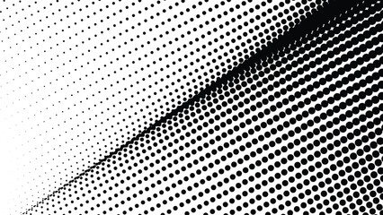 Black and white halftone dots pattern. abstract vector background