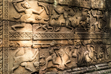 Bas-relief in Baphuon, Angkor Thom, Cambodia