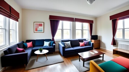 interior of a living room with a sofa