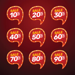 Set of discount offer price label, flash sale promo marketing	
