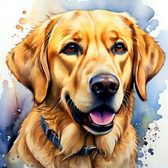 Watercolor Portrait of a labrador Dog
