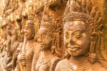 Asperas at the Terrace of the Leper King, Angkor, Cambod