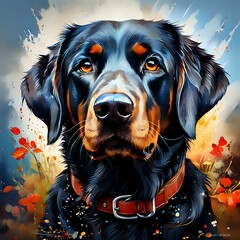 Watercolor Portrait of a labrador Dog
