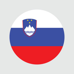 National Flag of Slovenia. Slovenia Flag. Slovenia Round flag.
