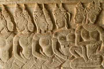 Bas relief in Angkor Wat, Cambodia