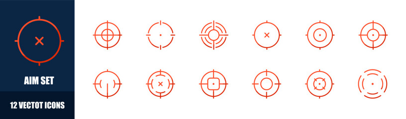 AIM icons set. Flat style. Vector icons