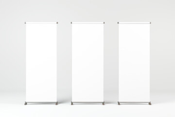 Roll up banner png mockup, transparent design