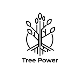 Tree line art logo