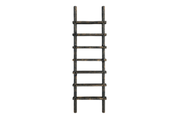 Wall ladder isolated on transparent background