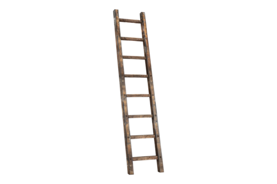 Wall ladder isolated on transparent background - Powered by Adobe