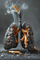Cigarette butts in pulmonary contour