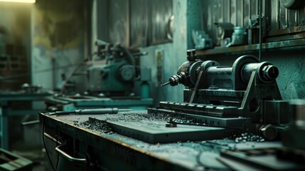 A Metalworking Cnc Milling Machine Is Depicted In Action During The Mold And Die Manufacturing Process, Background HD For Designer        