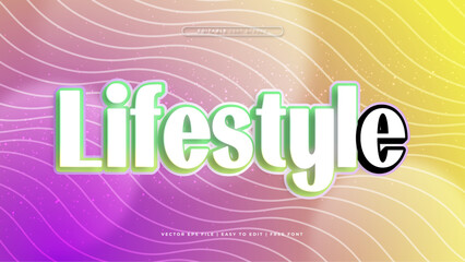 Colorful lifestyle 3d editable text effect - font style