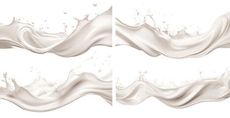 Set of milk or cream splashes, cut out