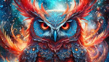 Magical Mythical Phoenix Owl