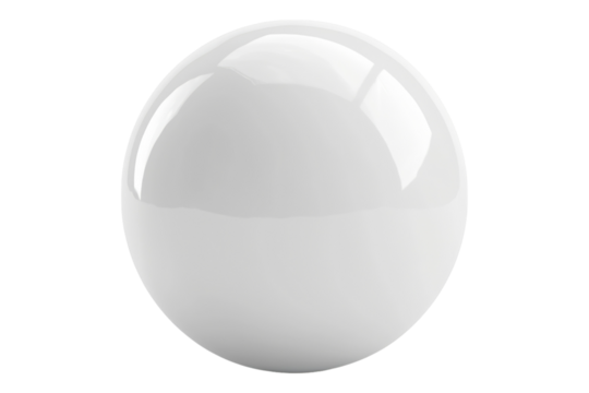 white color ball isolated on transparent background - Powered by Adobe
