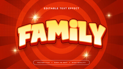 Red and yellow family 3d editable text effect - font style