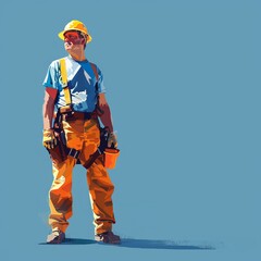 A man in an orange safety vest and hard hat overseeing a construction project