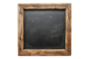 Wooden frame chalkboard isolated on transparent background