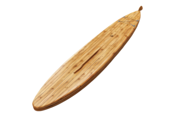 wooden paddleboard isolated on transparent background