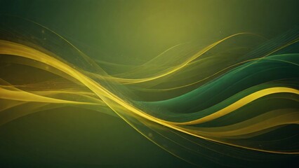 abstract gradient waves green and yellow background