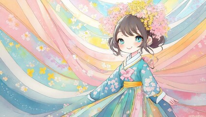 Fototapeta premium かわいらしい女の子の、幻想的なクリエーチャー