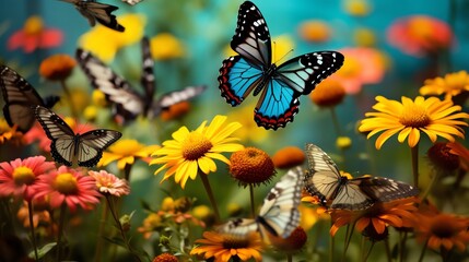 A beautiful summer day in a field of flowers