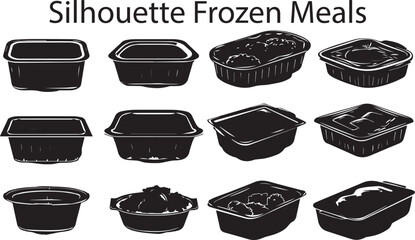 Frozen Meals   Shadowy Silhouette Vector Art Pack