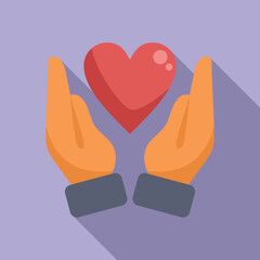 Obraz premium Charity love help icon flat vector. Shape donation. Sharing peace