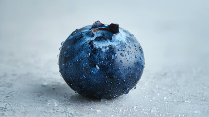 Close-up of a wet blueberry.