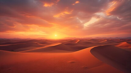 Panoramic view of sand dunes in Dubai, United Arab Emirates