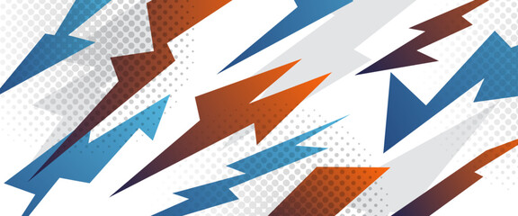 Blue orange and white vector abstract speed sport banner. Abstract racing design concept. Wide banner. Graphic abstract stripe racing banner for wrap vehicle, race car, rally, adventure and livery