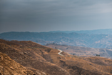 Loess Plateau along the Yellow Highway in Yan'an City, Shaanxi Province