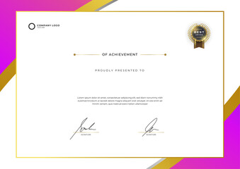 Simple Gradient elegant geometric certificate template