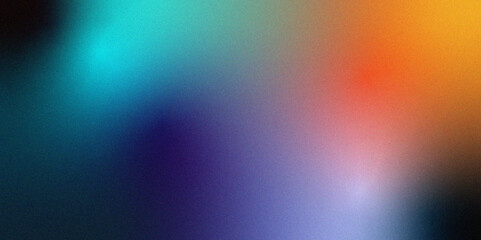 Abstract Noisy color gradient background with purple blue red white orange beige design. Grainy gradient background noise texture effect. Noise texture banner poster header design.