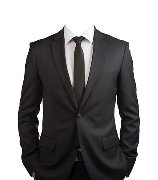 Businessman Attire Mockup for Portrait ID Passport Isolated on Transparent Background
