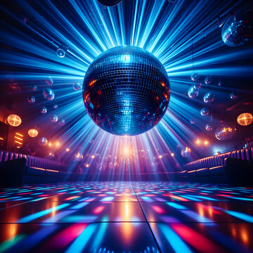 disco ball with lights club, glow, energy, disco ball, design, blue, music, music, backdrop, sphere, backgrounds
