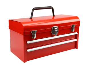 Red Toolbox Isolated on Transparent Background

