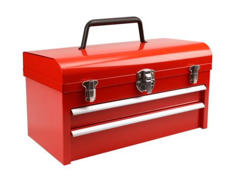 Red Toolbox Isolated on Transparent Background
