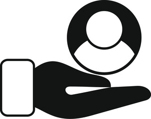 Care new person worker icon simple vector. Safety professional. Standing grateful