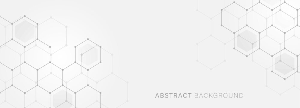 Light abstract vector technology background with hexagons. Chemical background, technology, network.