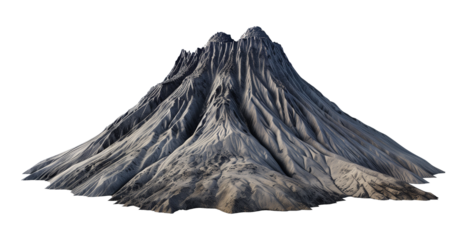 Inactive Volcano Isolated on Transparent Background
