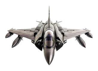 Fighter Jet Front View Isolated on Transparent Background
