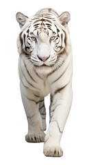 Obraz premium White Tiger Front View Isolated on Transparent Background 