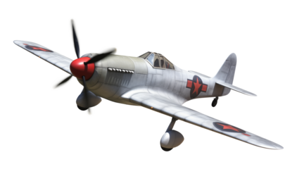 Vintage Fighter Plane Isolated on Transparent Background
